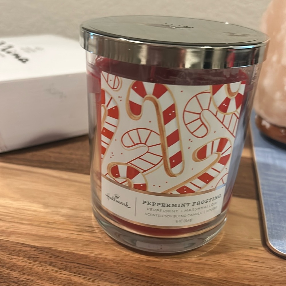 Hallmark Christmas candle  peppermint frosting